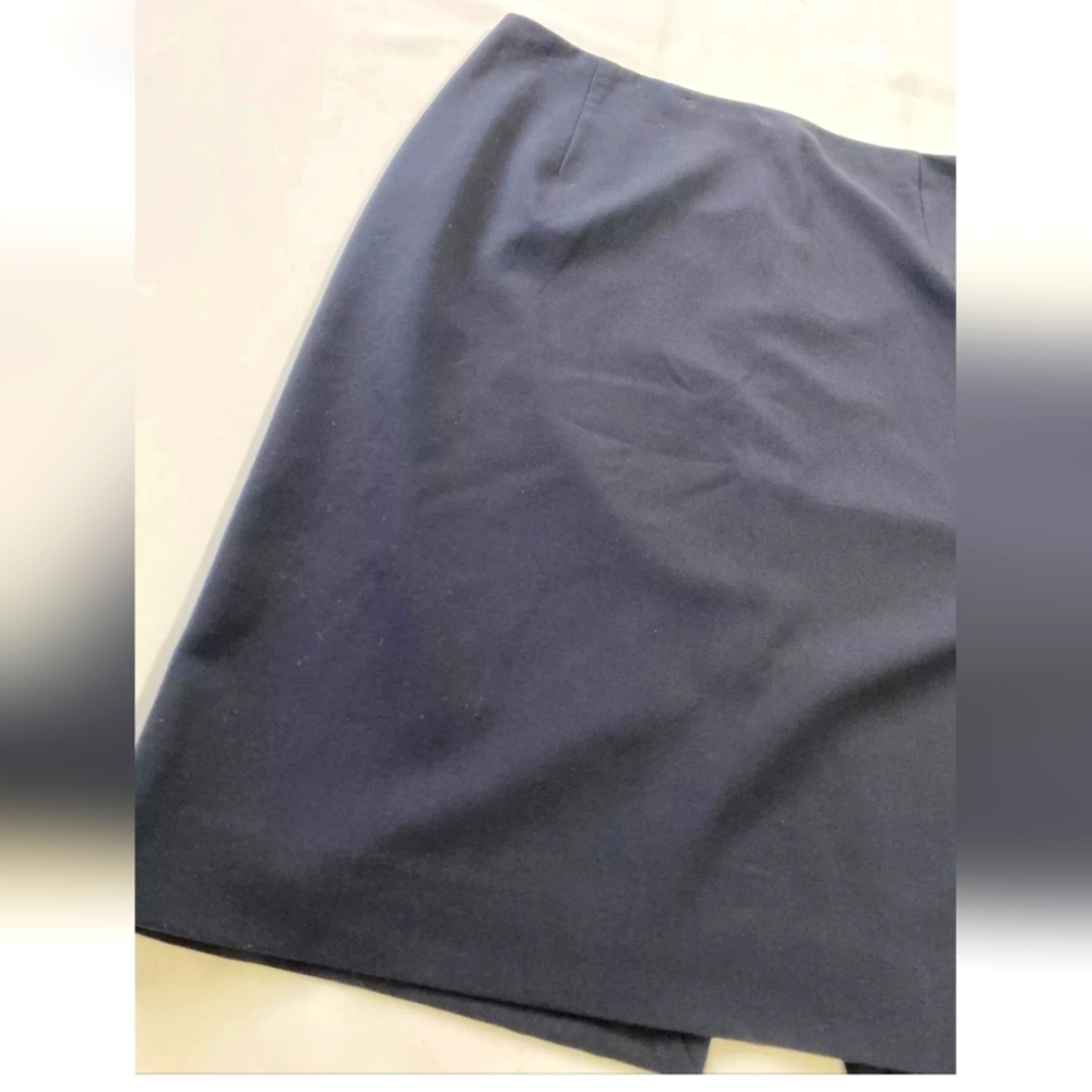 Elie Tahari Straight A-Line Pencil Skirt Navy Blue Size 10 - Picture 2 of 11